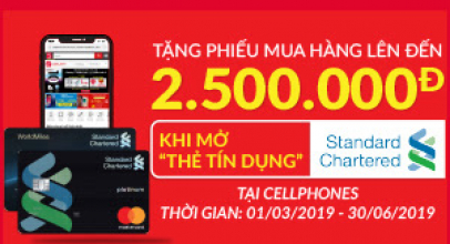 TẶNG PMH TỚI 2,5 TRIỆU ĐỒNG CHO KHÁCH ĐỂ LẠI THÔNG TIN VÀ MỞ THẺ STANDARD CHARTERED THÀNH CÔNG